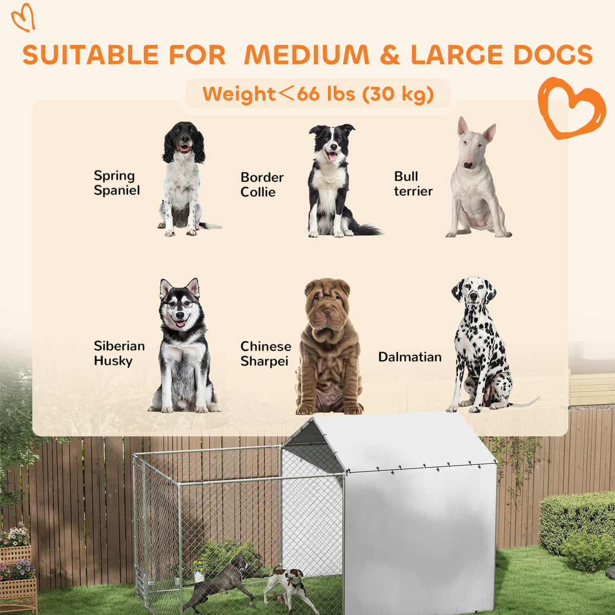Large Outdoor Dog Kennel with Waterproof Cover – view 7
