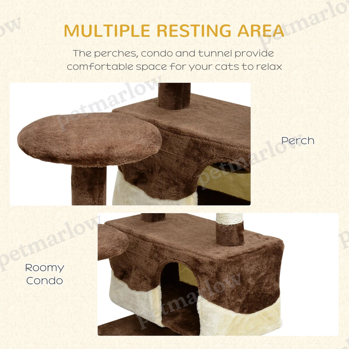 53" Cat Tree Scratching Large Kitten Play House – view 3