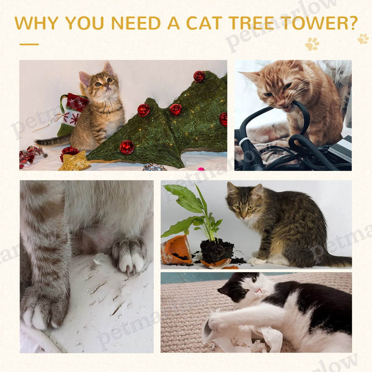 53" Cat Tree Scratching Large Kitten Play House – view 6