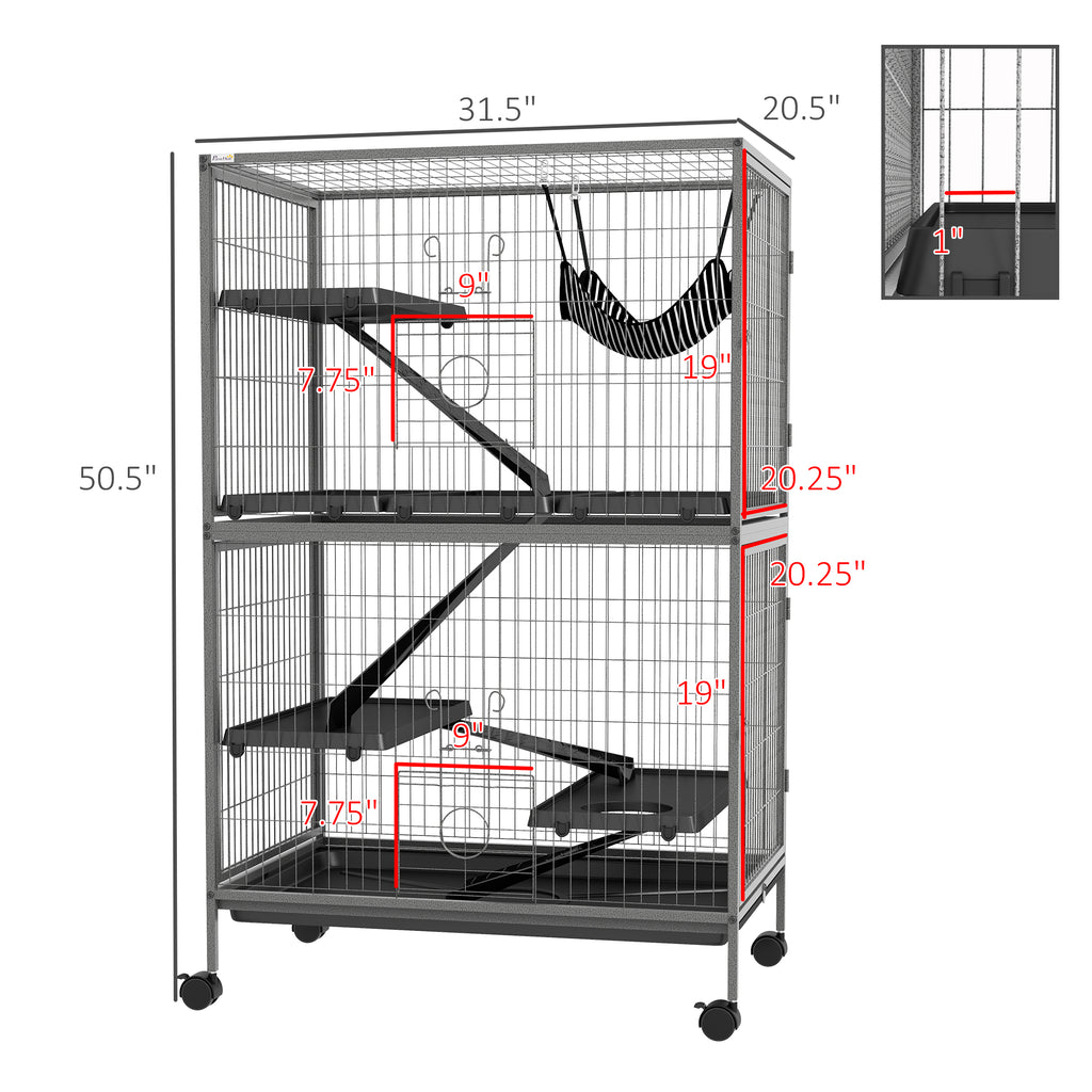 Rolling Small Animal Cage with Hammock – view 8