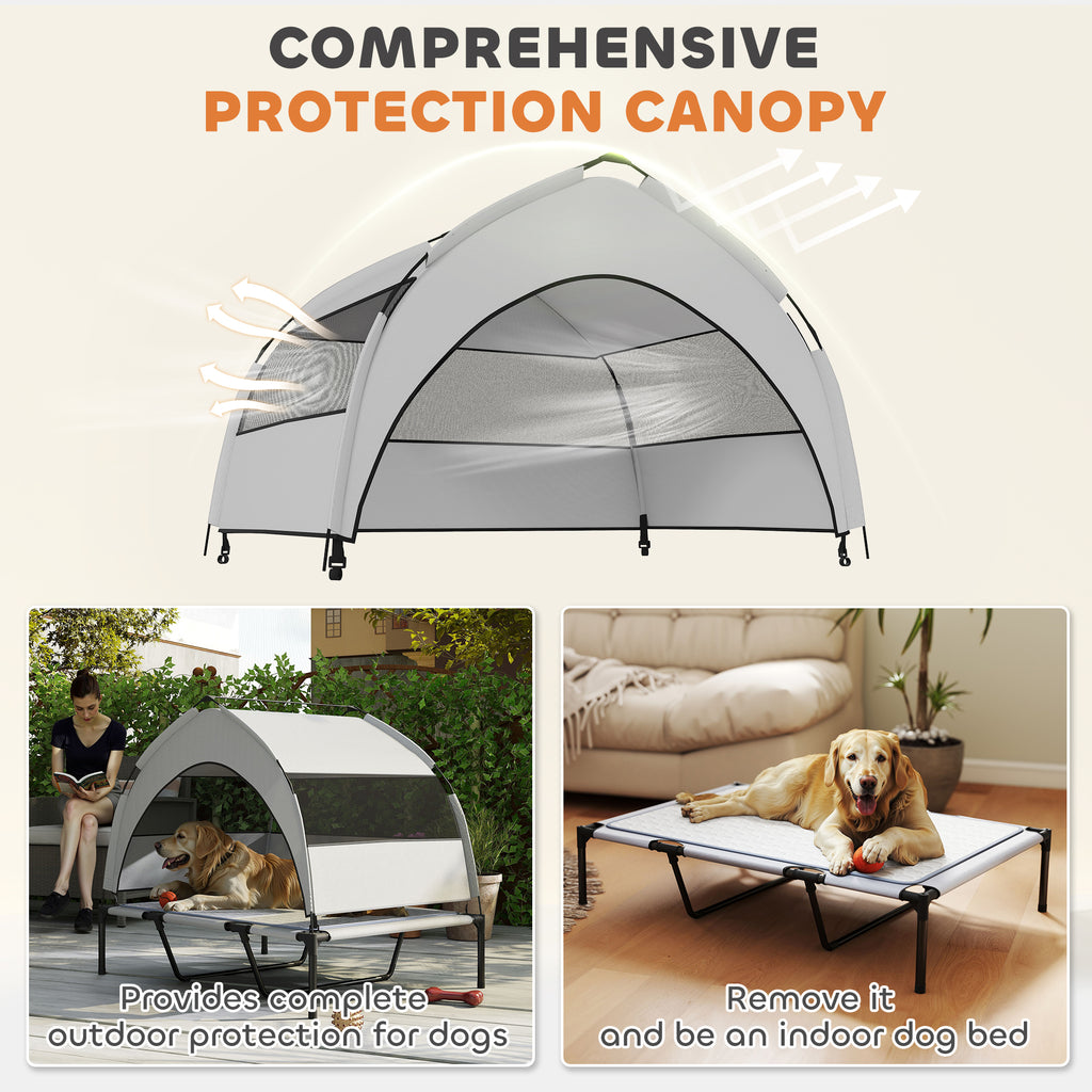 Elevated Dog Bed with Canopy for Outdoor Comfort – view 9