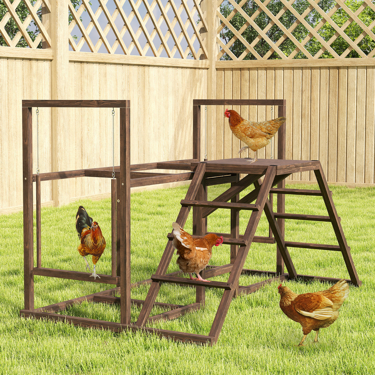 Chicken Activity Play Set with Swings and Perches – view 8