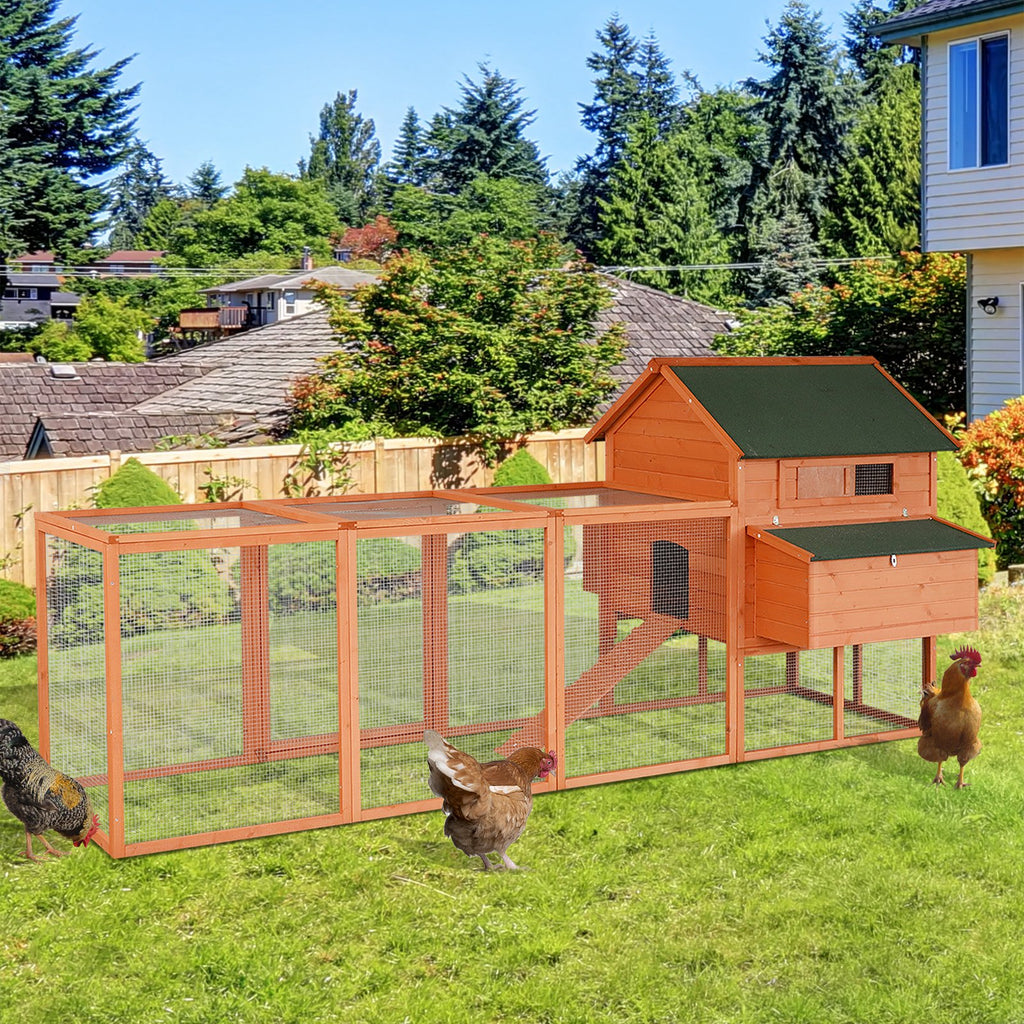 Large Chicken Coop with Nesting Box and Outdoor Run – view 7