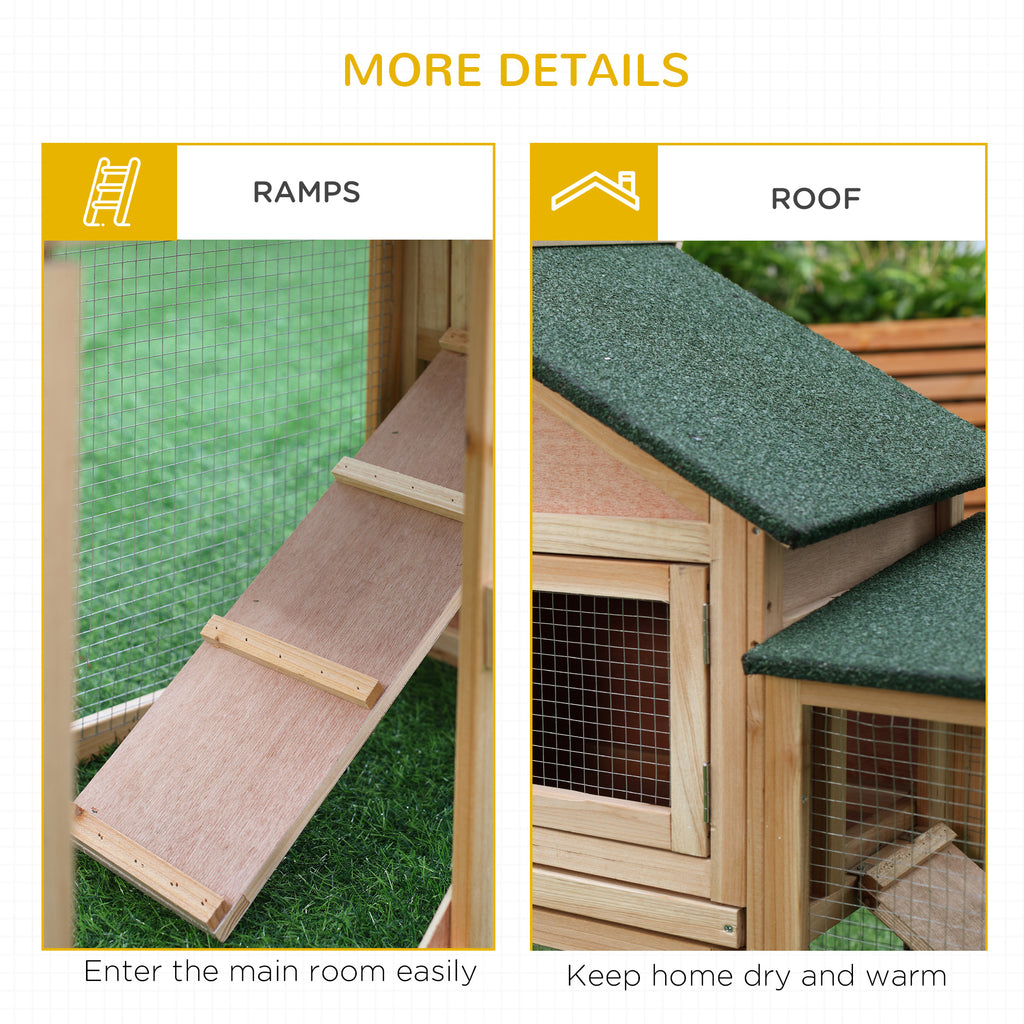 Rabbit Hutch Outdoor with Run and Ramp for Small Animals – view 9
