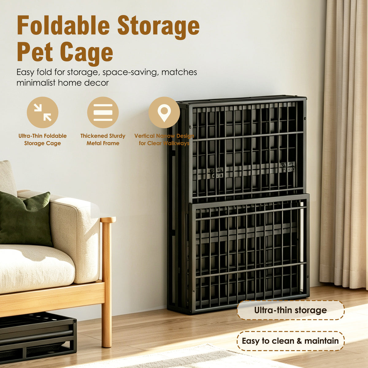 Heavy Duty Dog Crate with Lockable Wheels – view 13