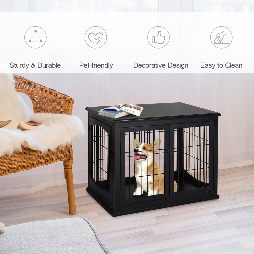 32" Small Dog Cage End Table with Lockable Door – view 7