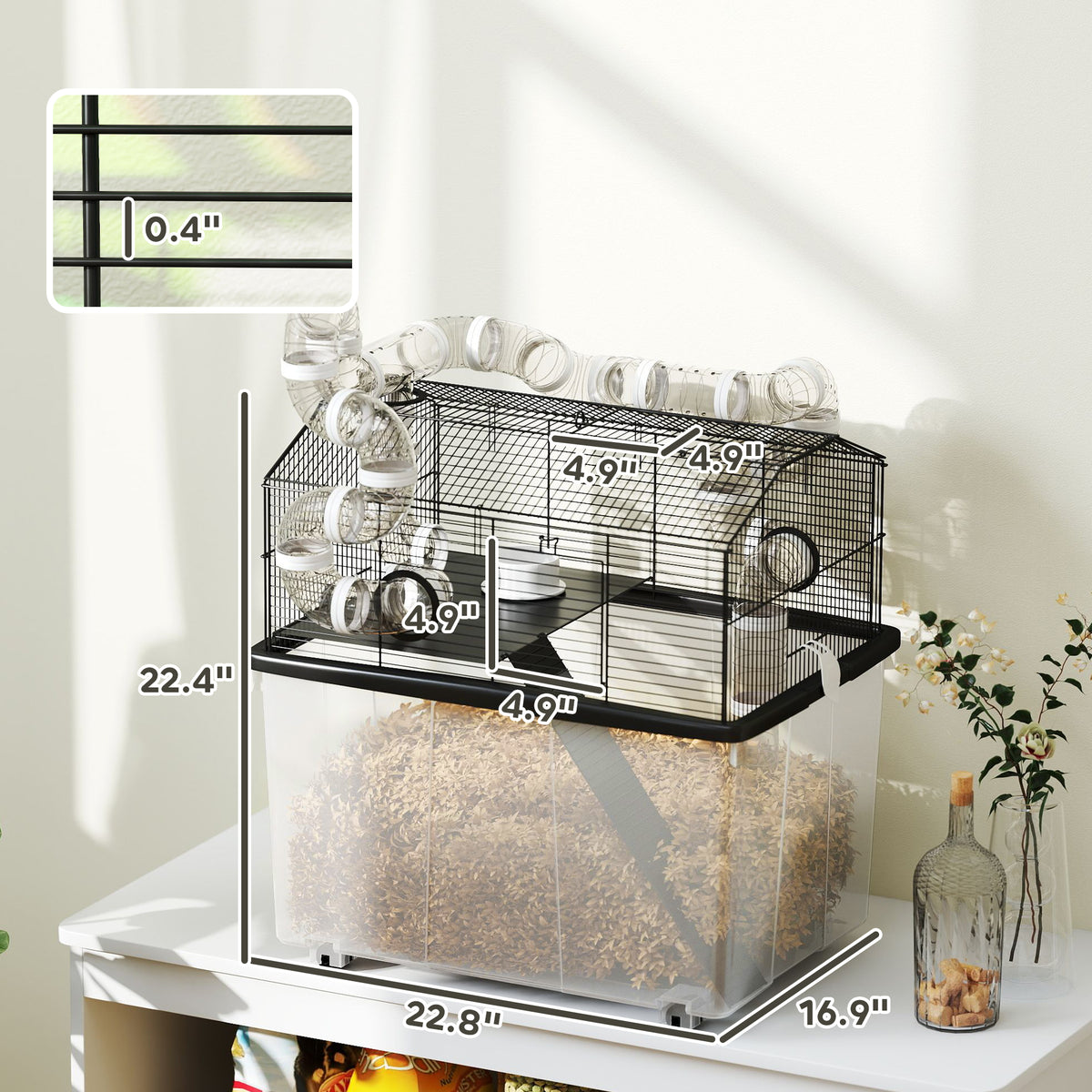 2 Tier Hamster Cage with Tube System and Accessories – view 8