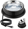 55W 80oz Removable Stainless Steel Heated Dog Pet Bowl with Anti Chew Cord