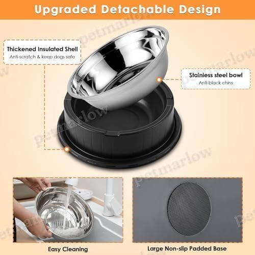 55W 80oz Removable Stainless Steel Heated Dog Pet Bowl with Anti Chew Cord – view 6