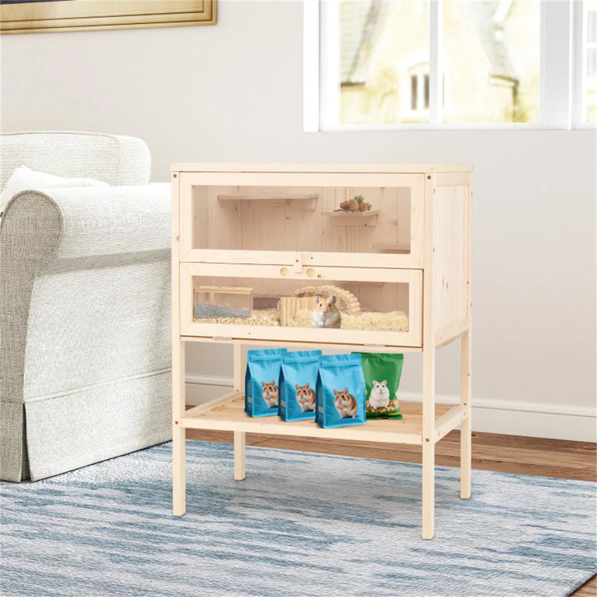 Fir Wood Hamster Cage with Flip Roof – view 11