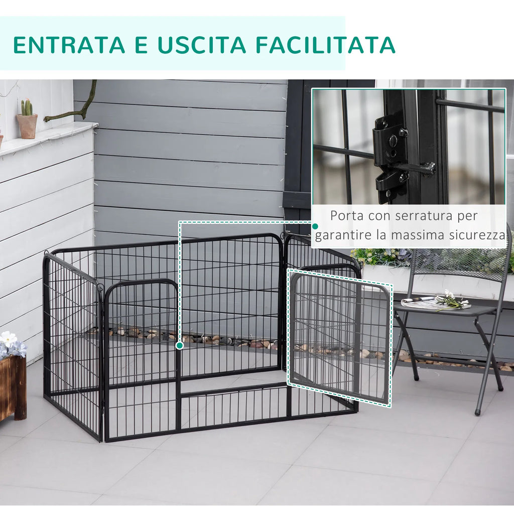 4-Panel Metal Dog Playpen for Indoor/Outdoor Use – view 7