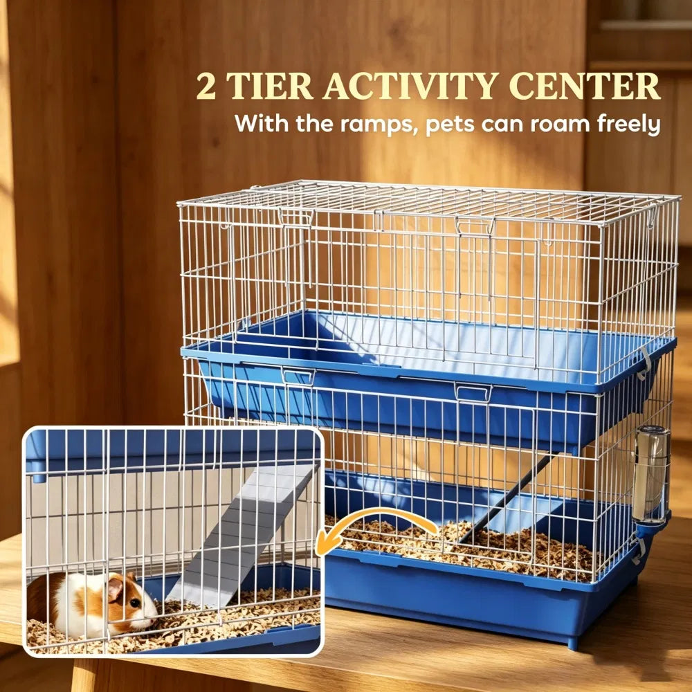 Spacious Two-Tier Pet Cage for Small Animals – view 7