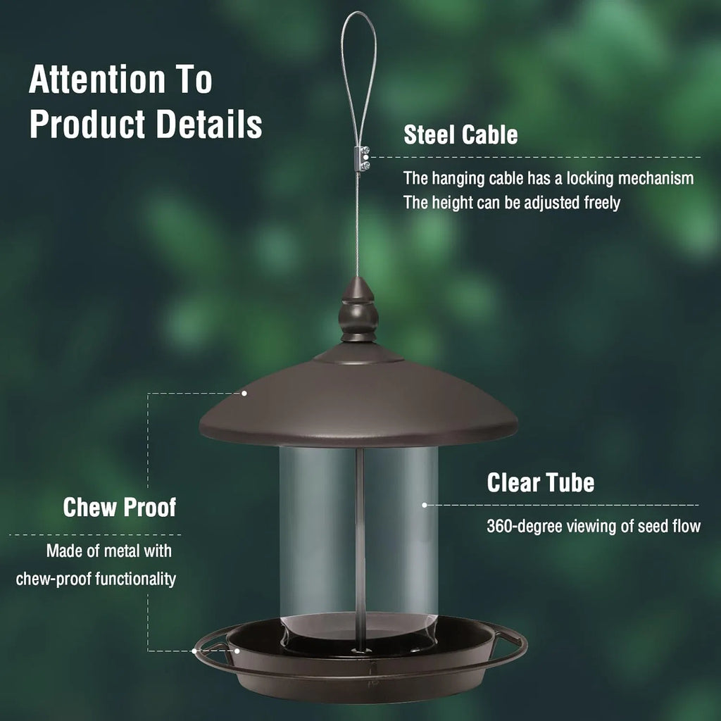 Metal Roof Bird Feeder for Outdoor Wild Birds – view 7