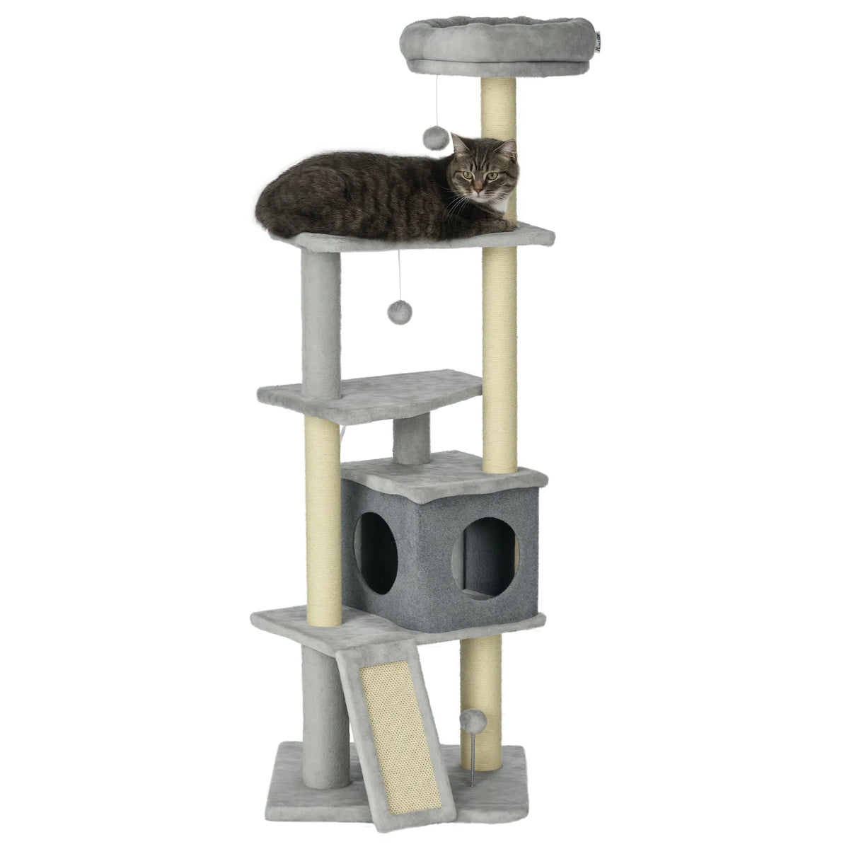 57.5" Cat Tree with Scratching Posts