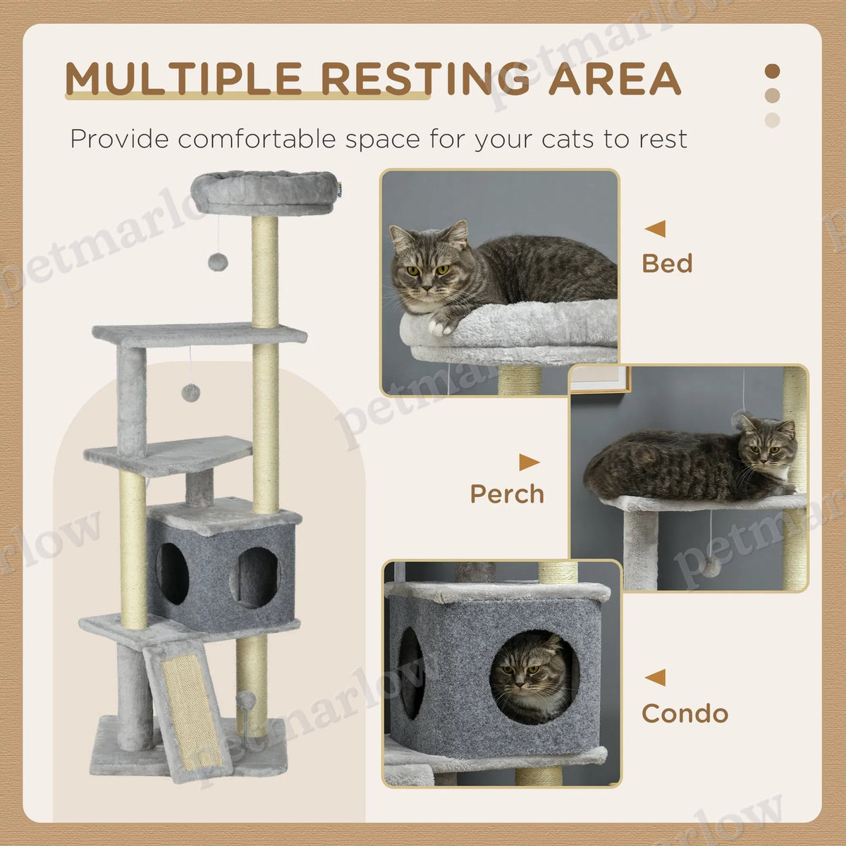 57.5" Cat Tree with Scratching Posts – view 4
