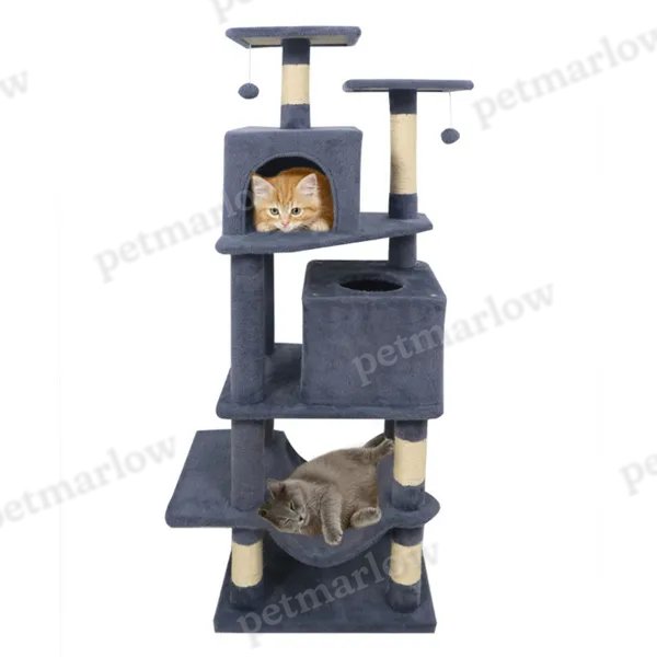 Multi-Level Cat Tree with Condos and Hammock for Play and Rest – view 3