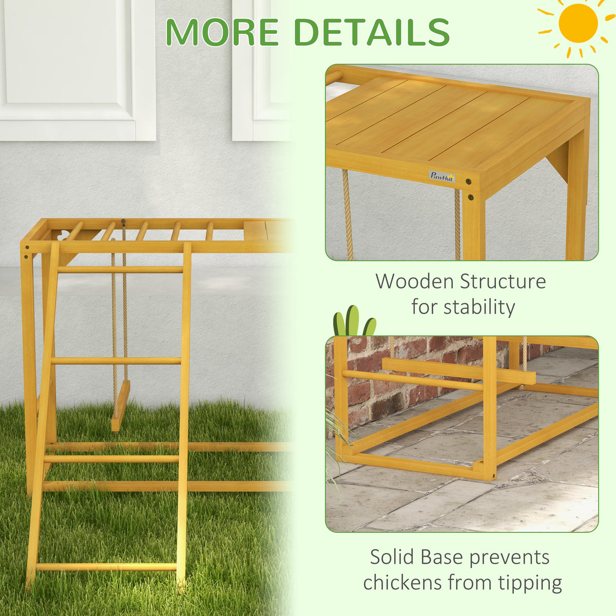 Wooden Chicken Activity Play with Swing Set for Poultry – view 7