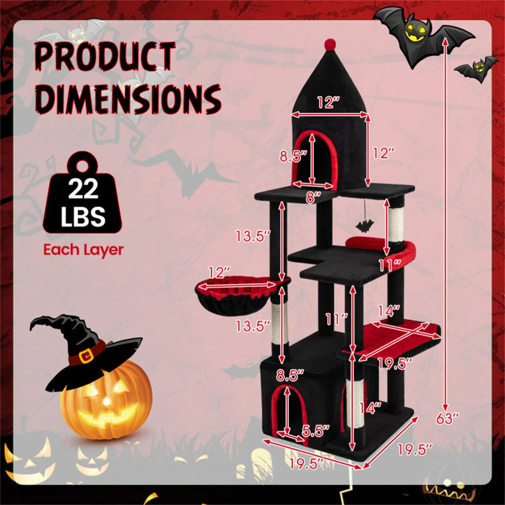 Gothic 5-Level Cat Tree with Sisal Scratching Posts – view 12