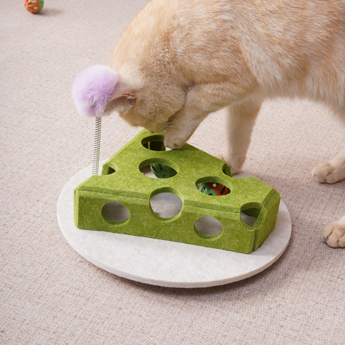 Cat Puzzle Toy With Ball And Spring-loaded Wand – view 11