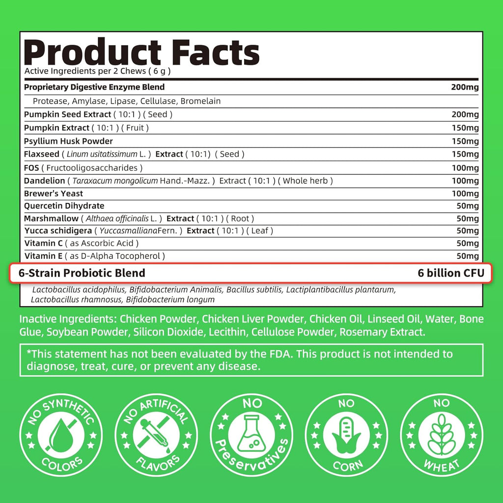 Dog Probiotics and Digestive Enzymes Chews for Gut Health – view 9