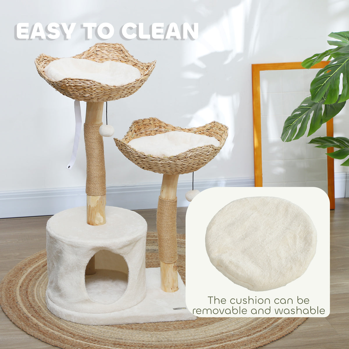 37 Inch Modern Cat Tree with Scratching Posts – view 8
