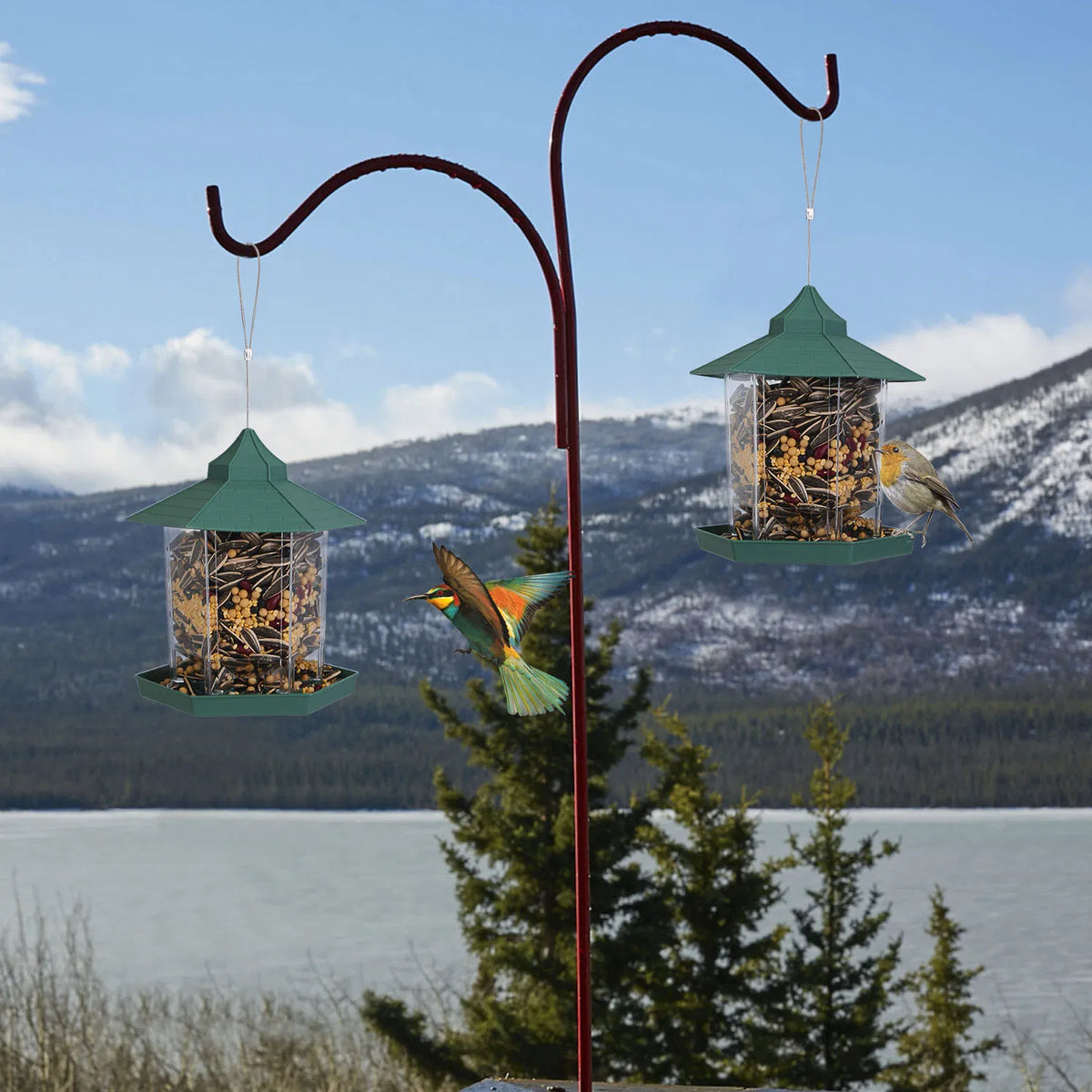 Hanging Gazebo Bird Feeder with Large Capacity and 6 Ports – view 9
