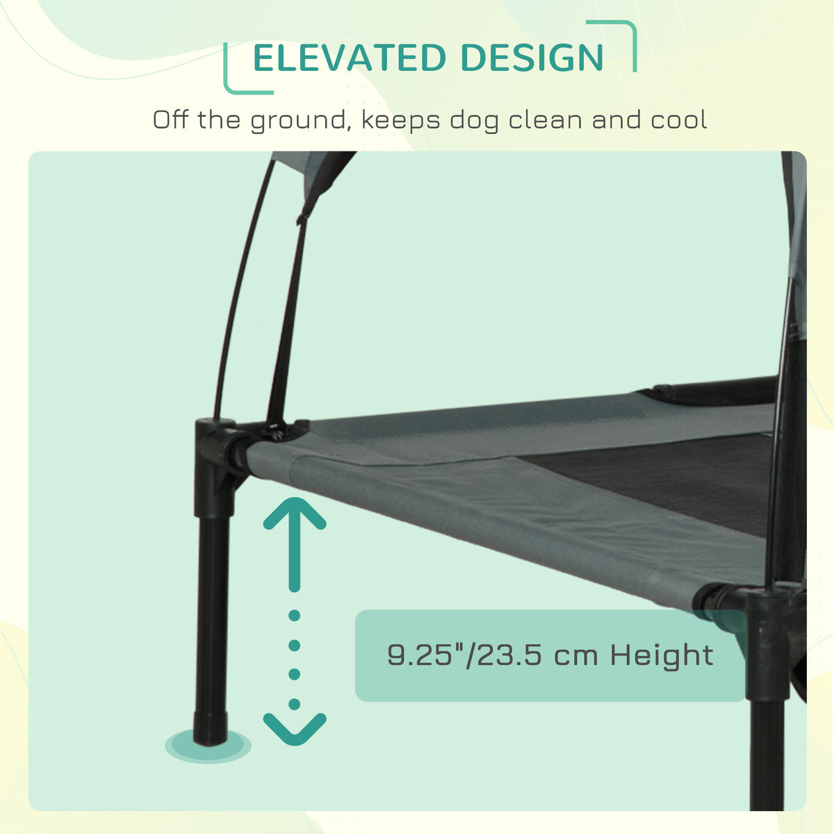 Elevated Portable Dog Cot with Canopy Shade – view 9