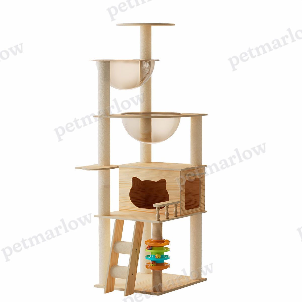 59" Modern Cat Tower with Scratching Posts and Perch – view 2