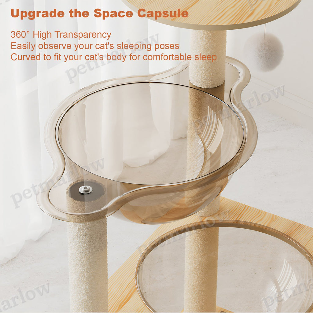 59" Modern Cat Tower with Scratching Posts and Perch – view 3