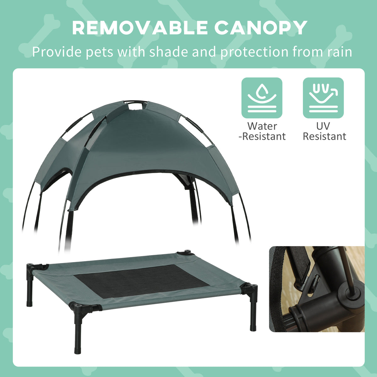 Elevated Dog Bed with Removable Canopy for Outdoor Comfort – view 8