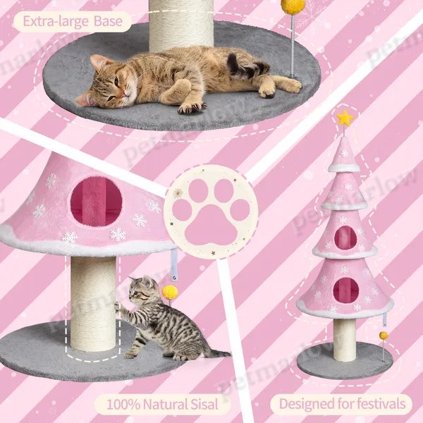 59in Large Christmas Tree Cat Tower – view 3