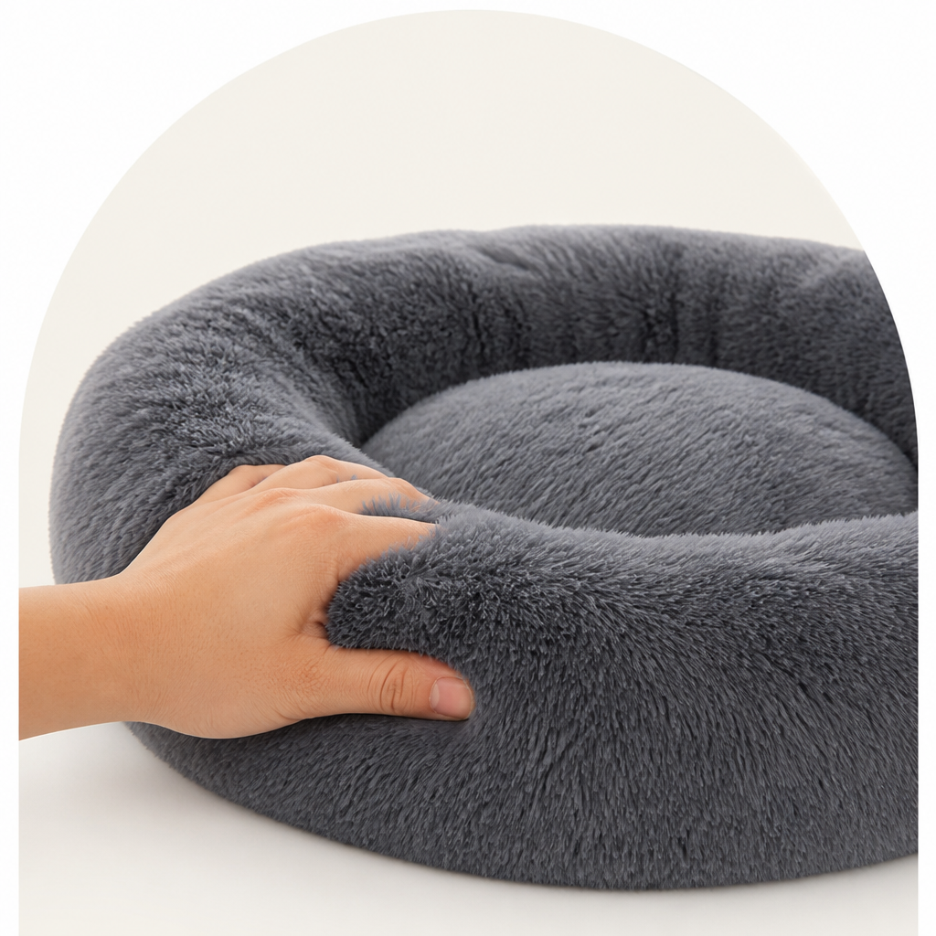 Petmarlow Calming Plush Polyester Donut Bed – view 7