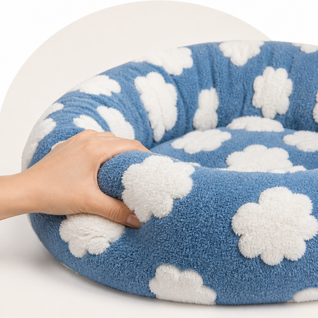 Petmarlow Chew-Resistant Cotton & Anti-Slip Donut Dog Bed – view 8