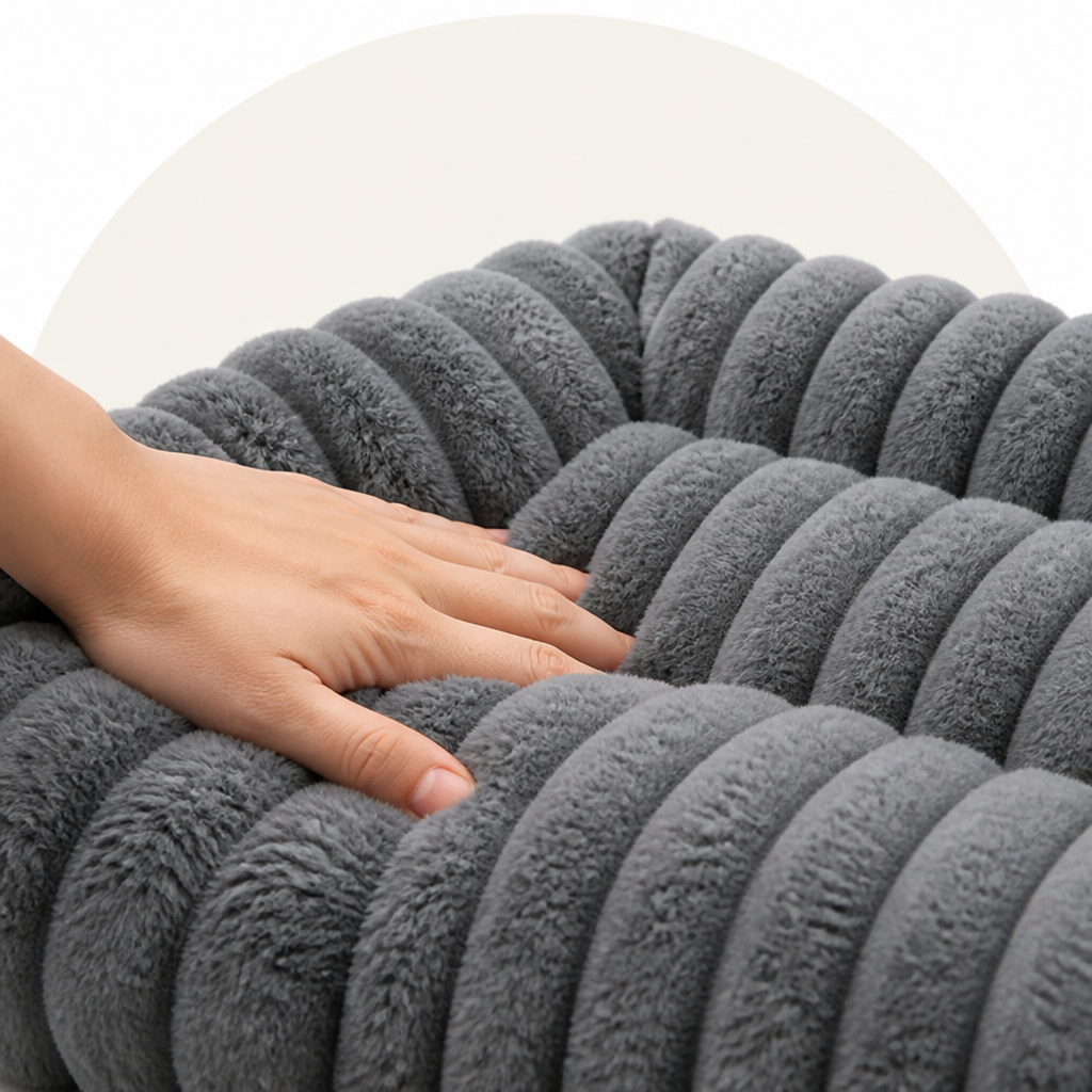 Petmarlow Neck-Supporting Extra-Soft Corduroy Bolster Bed (Removable Cover) – view 7