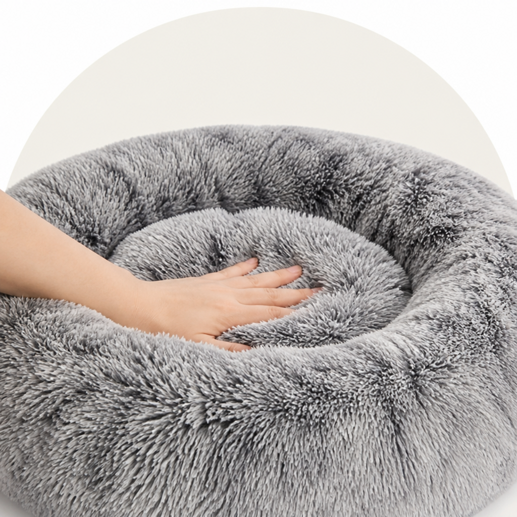 Petmarlow Plush Long-Pile Tie-Dye Round Dog Bed – view 12