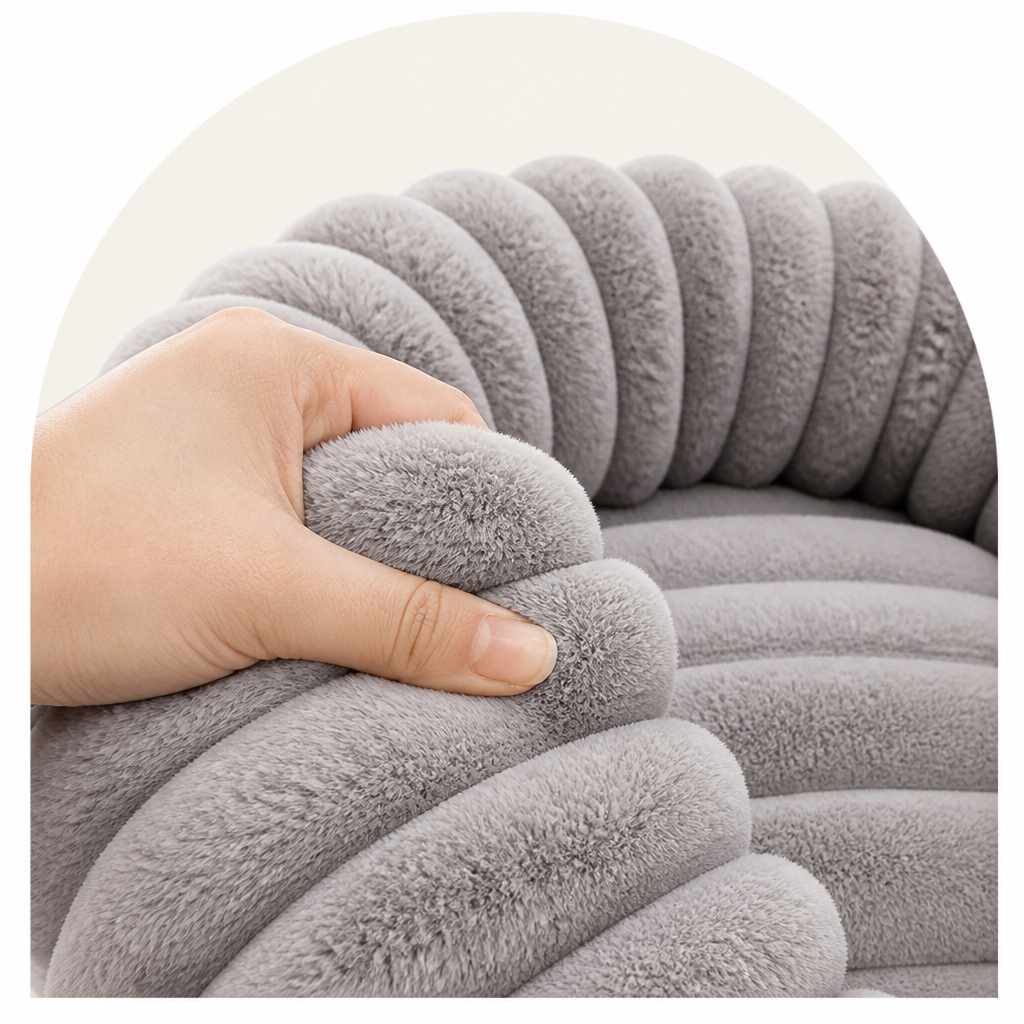Petmarlow Long-Pile Plush & Insulated Round Dog Bed (For Small Dogs & Cats) – view 11