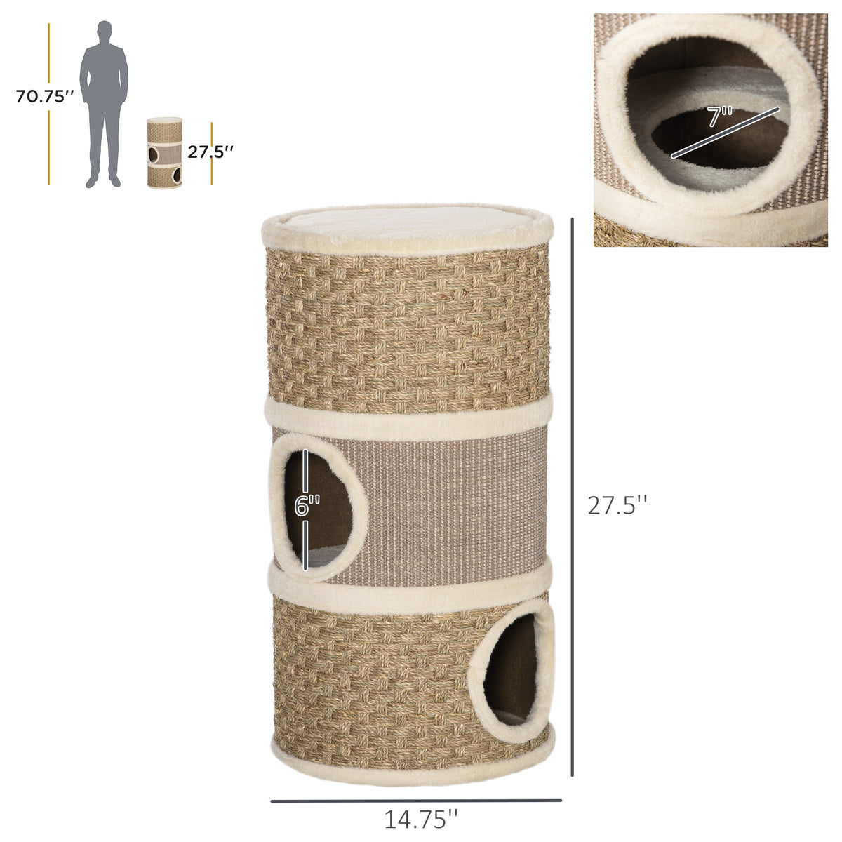 Cat Condo with Scratching Pad and Three Den Areas – view 8