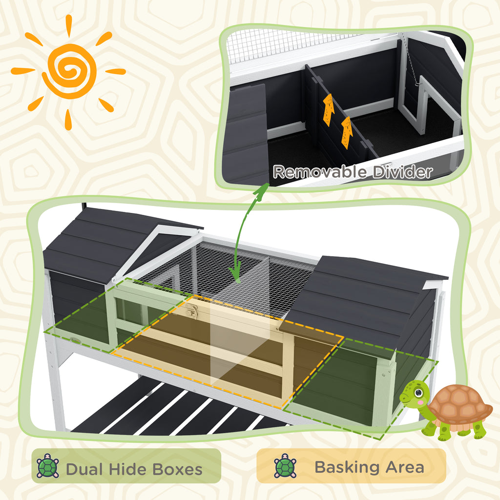 Tortoise House with Adjustable Lamp Holder and Storage Shelf – view 9