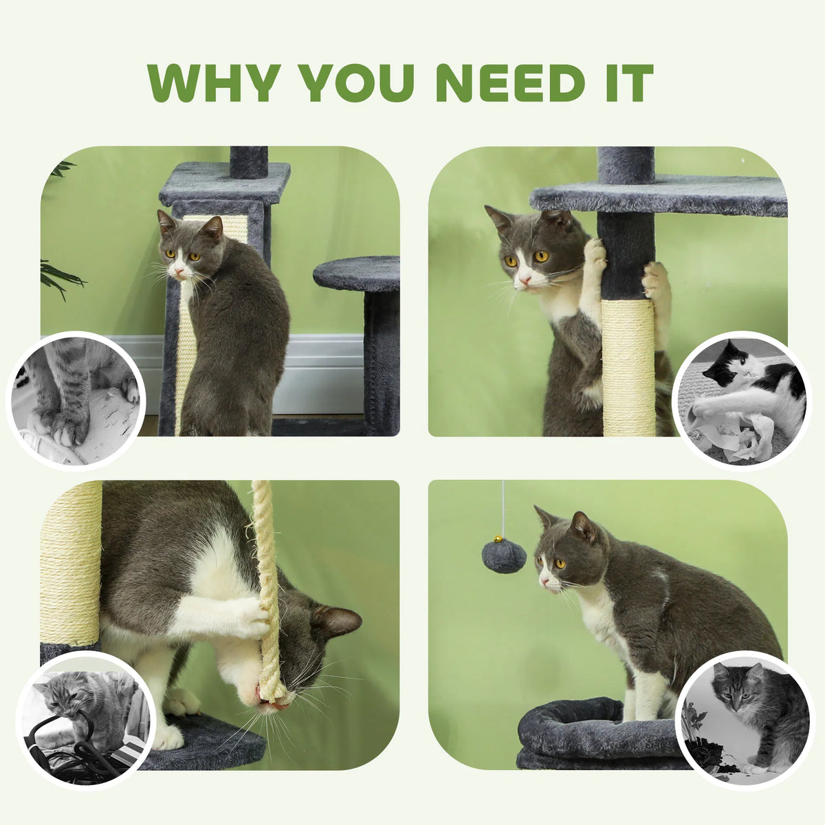 53" Cat Tree with Scratching Posts and Beds – view 7