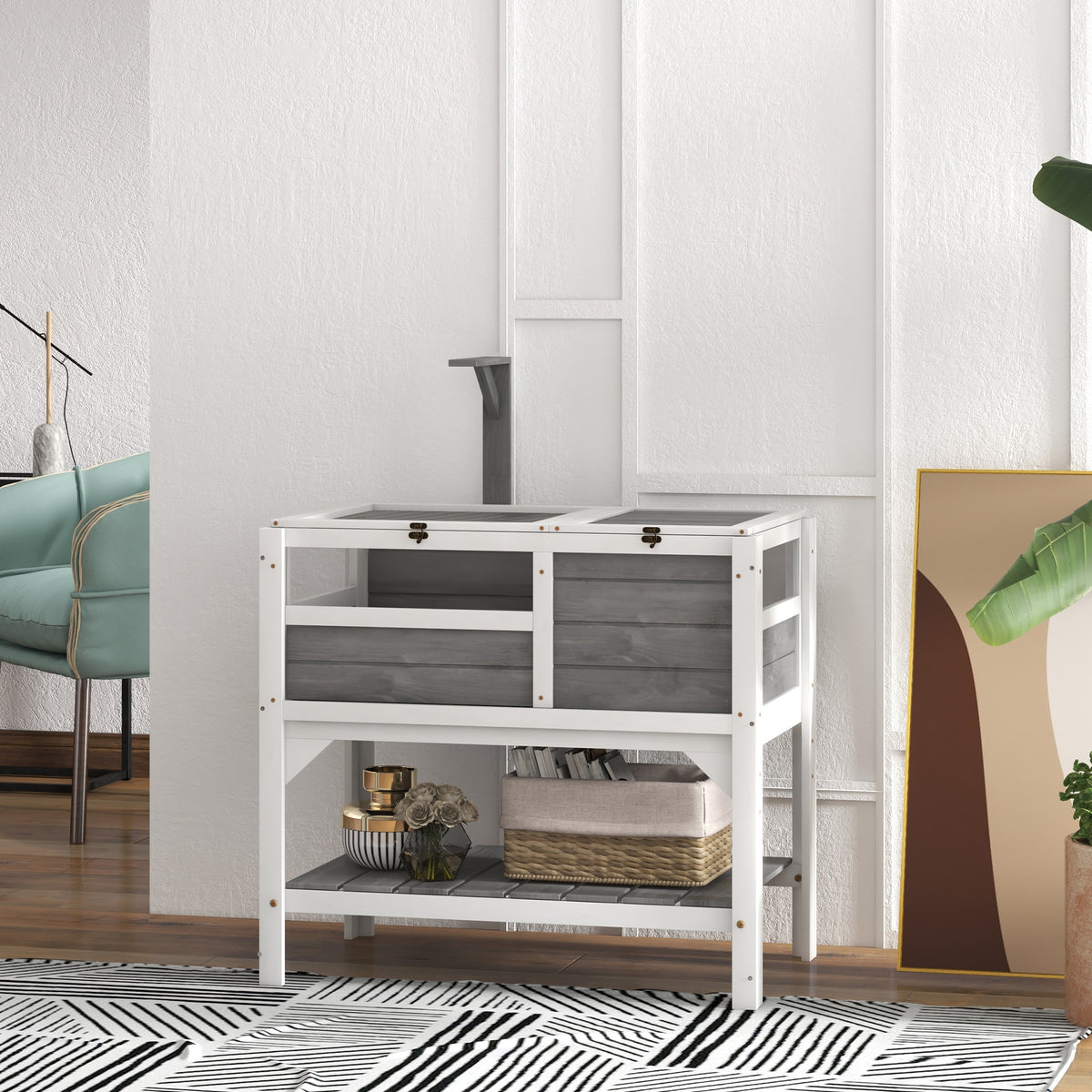 Tortoise Habitat with Shelf Storage for Indoor Use – view 8