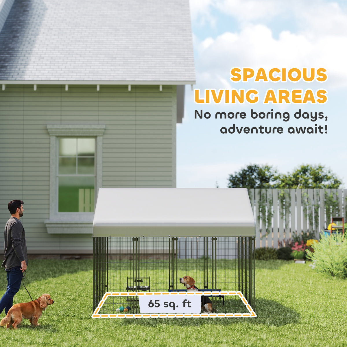 Outdoor Dog Kennel with Roof for Secure Play Area – view 7