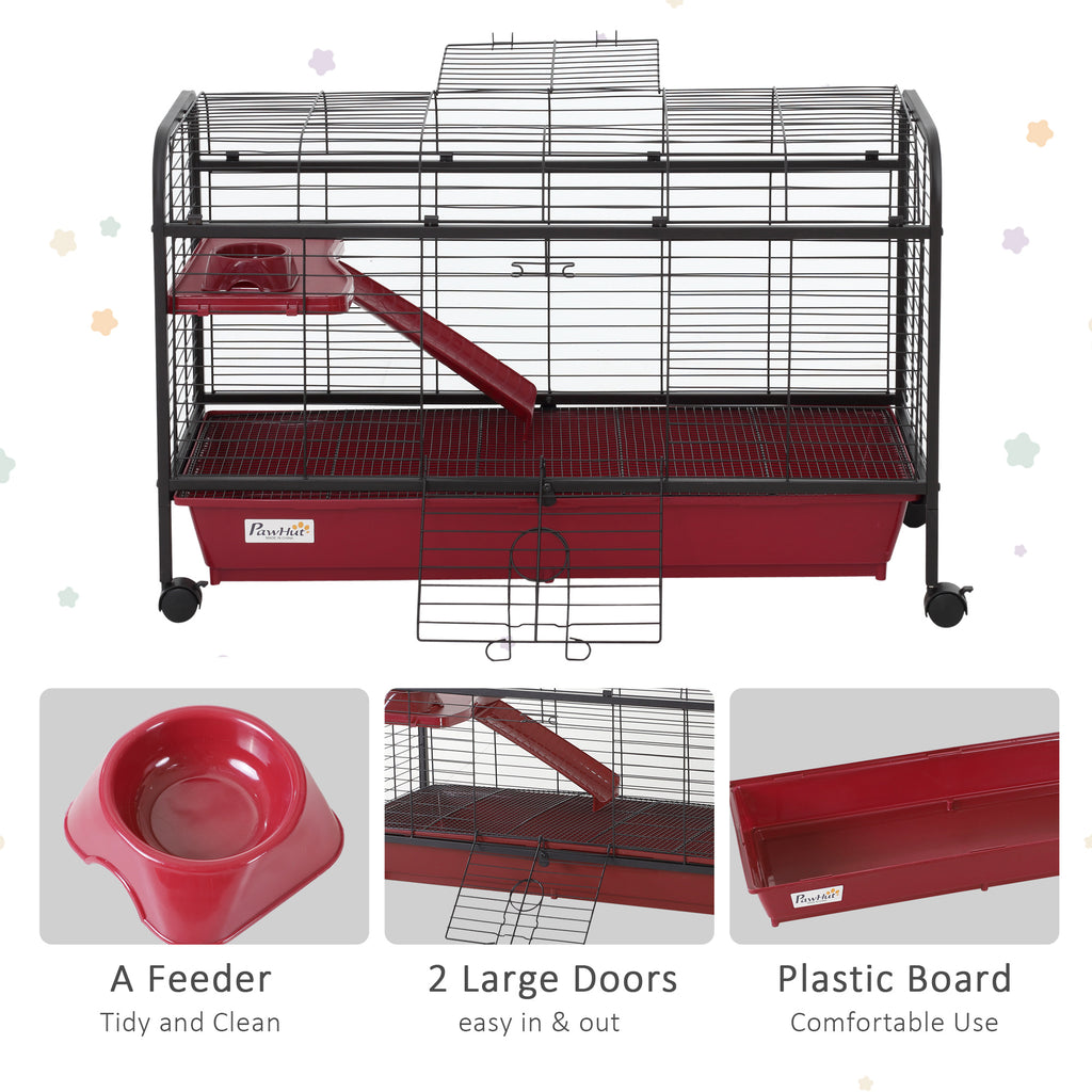 Small Animal Cage with Rolling Wheels and Feeder – view 7