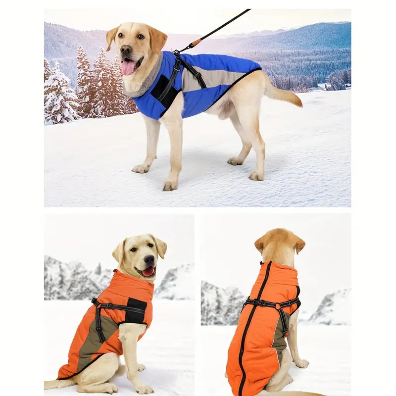 Autumn Winter Dog Jacket with Harness Dogs Reflective Safety Pet Snow Coat – view 8