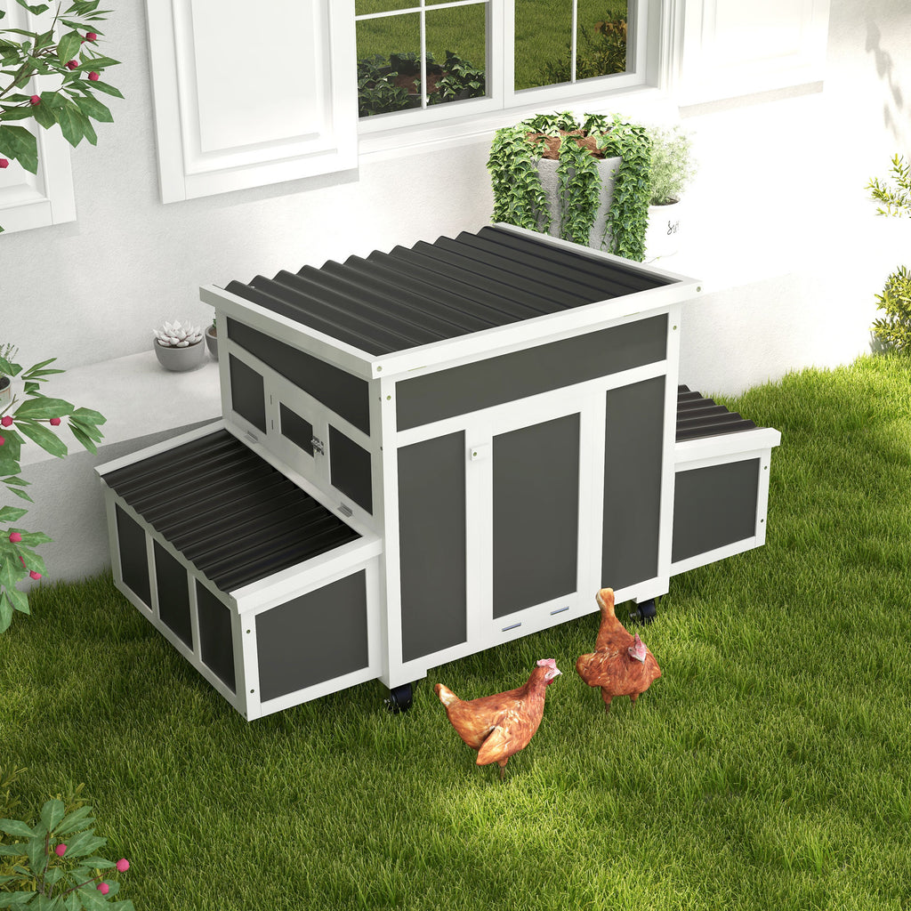 Wooden Chicken Coop with Nesting Box for Up to 6 Chickens – view 8