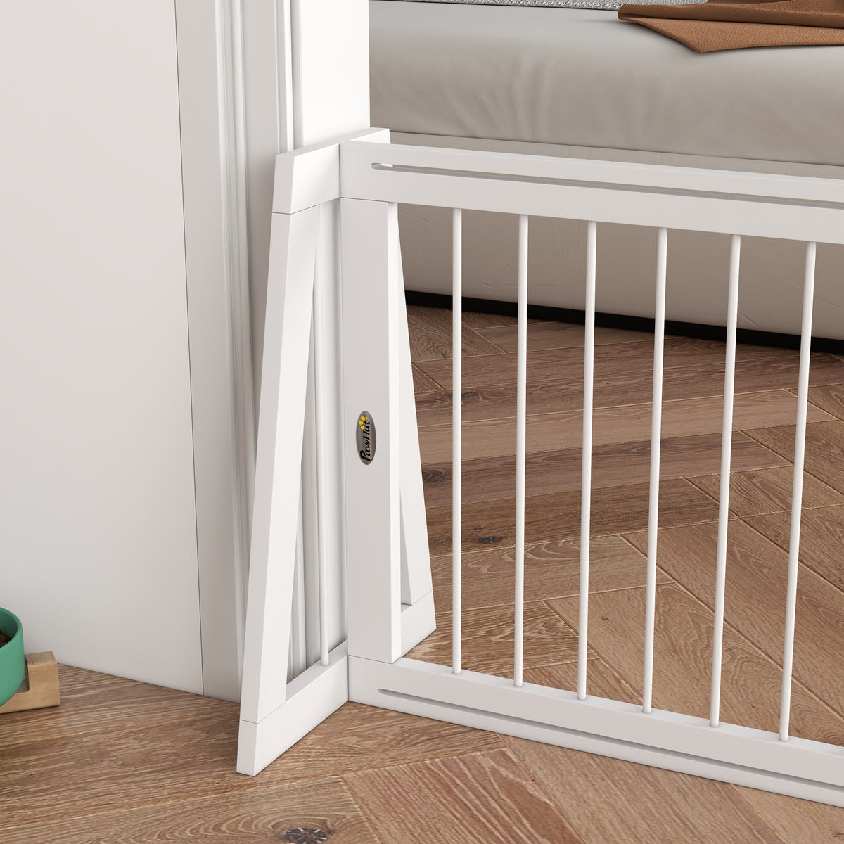 Freestanding Wooden Pet Gate with Support Feet – view 7