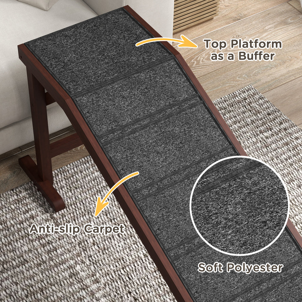 Dog Ramp for Bed with Non-Slip Carpet and Platform – view 8