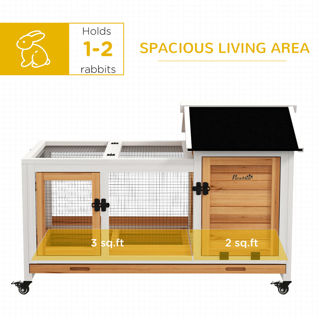 Wooden Rabbit Hutch with Wheels for Small Animals – view 7
