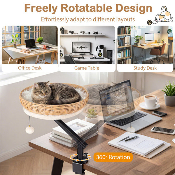 360° Rotatable Cat Bed Perch for Workspaces – view 8