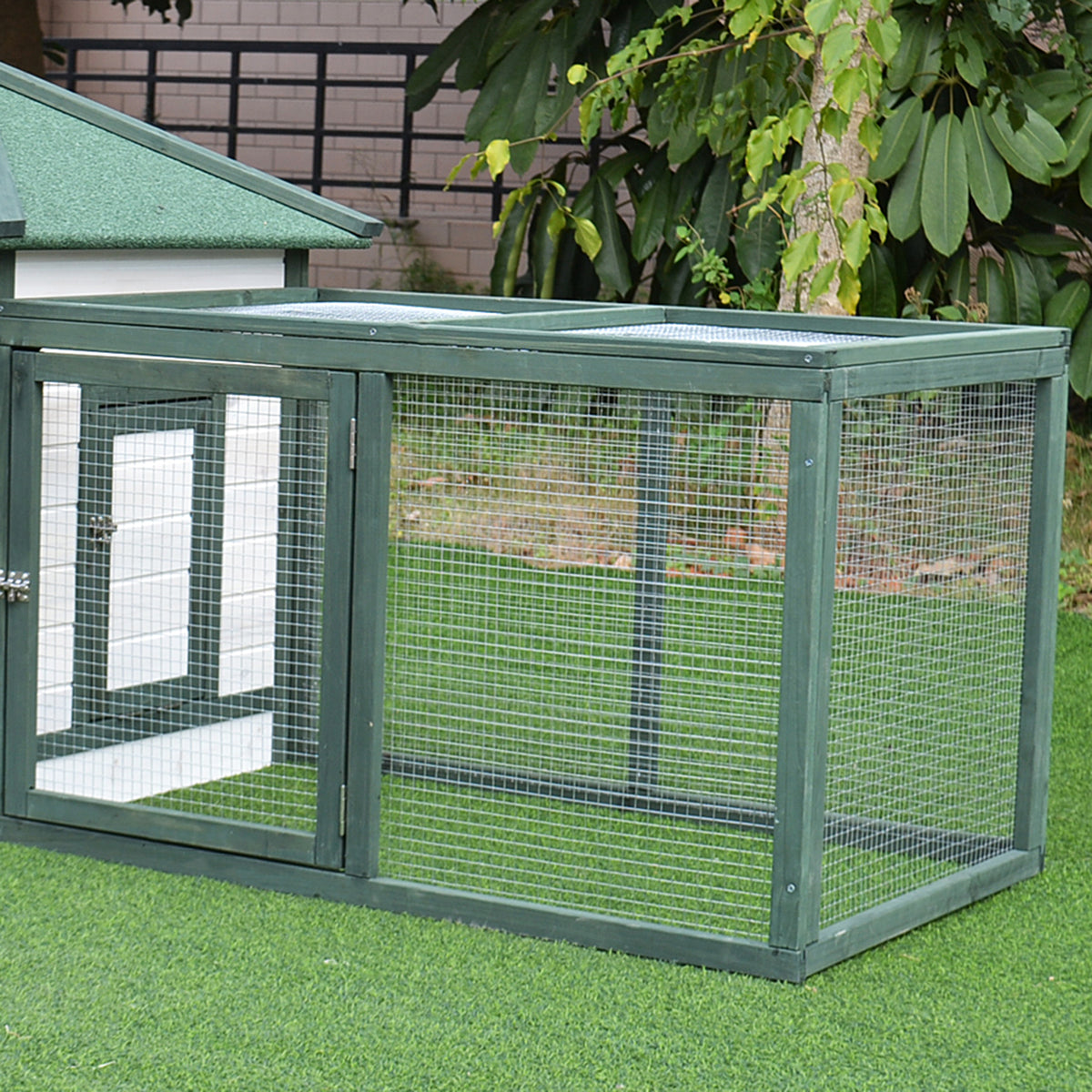 Wooden Chicken Coop with Weatherproof Roof and Nesting Box – view 8