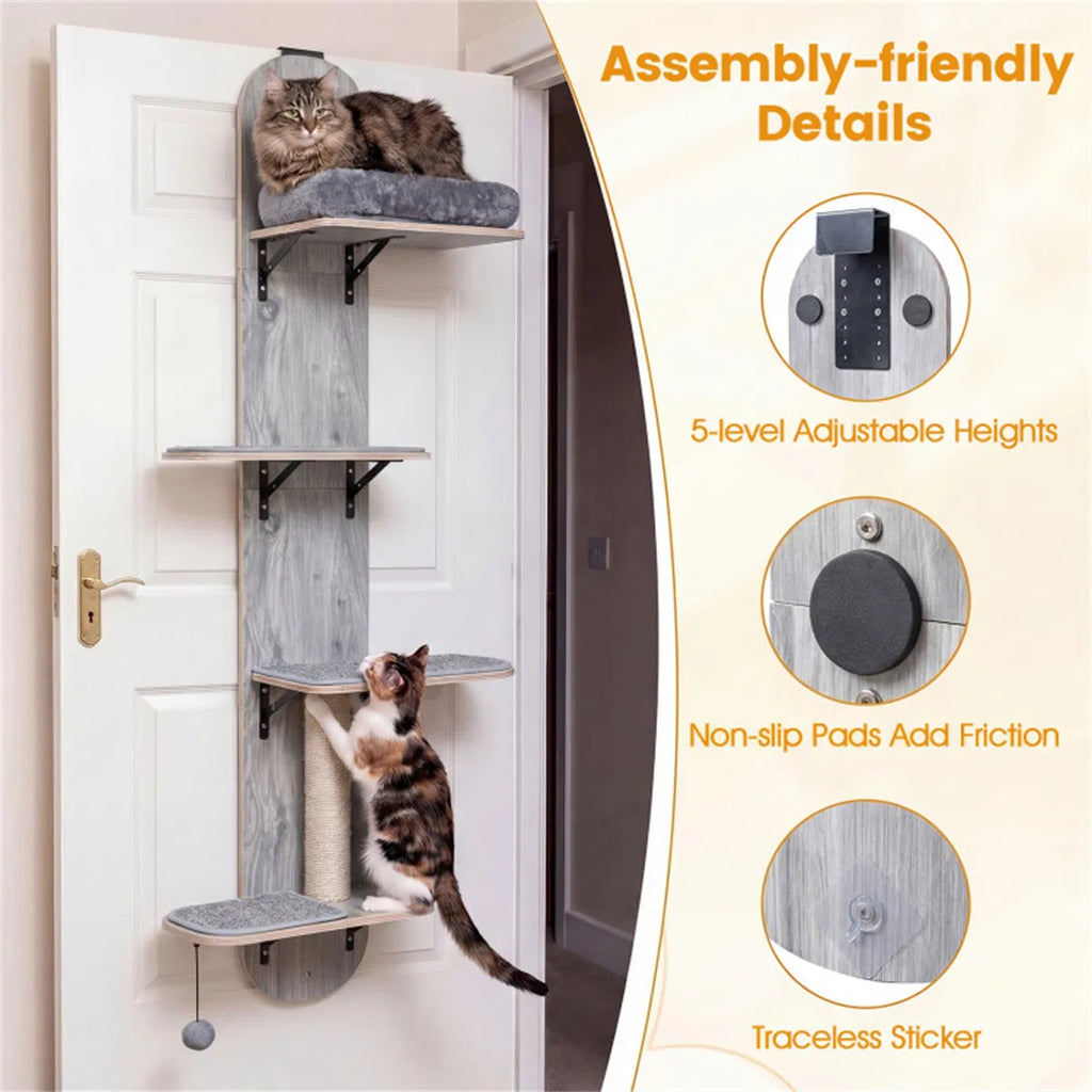 Door Hanging Cat Tree with Adjustable Heights and Cozy Platforms – view 10